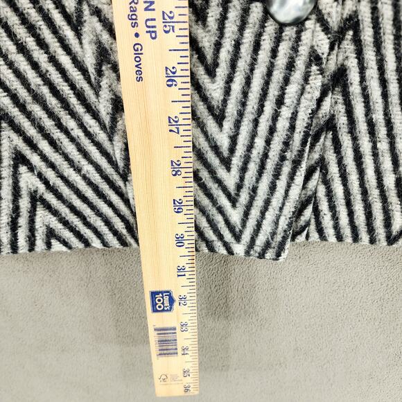 Vtg 80s Tweed Chevron Coat M/L* Women Zigzag Shoulder Pads New Wave Androgynous - Picture 6 of 15